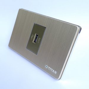 Mặt 1 Ổ Cắm USB Titan Gold